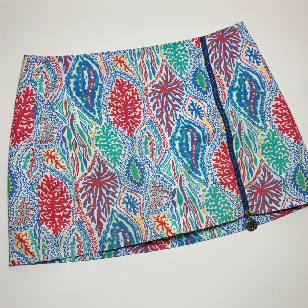 Lilly Pulitzer Auden Mini Skort Women 8‎ Let Minnow Coral Rare Print Cotton